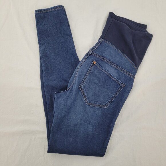 H&M &Denim Maternity Jeans Mama Super Skinny High Rib Medium Wash Women's Size 6 - Picture 3 of 15